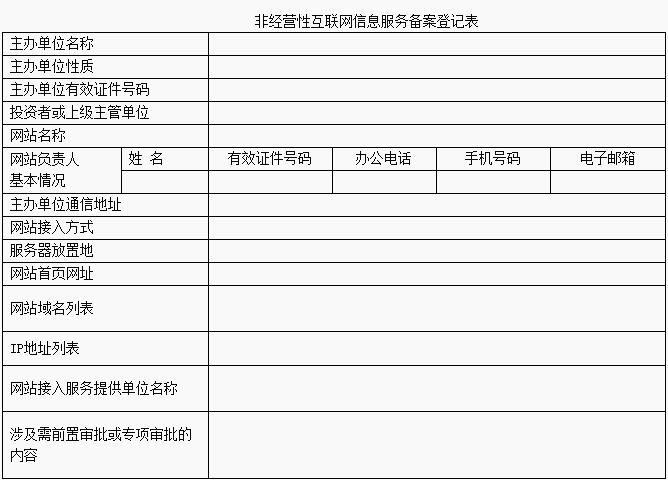 非经营性互联网信息服务备案管理办法